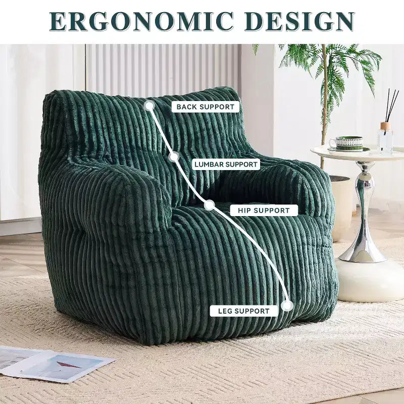 Poltrona Sacco in Velluto a Coste Moderno 37 W