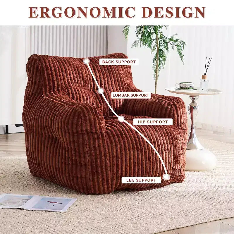 Poltrona Sacco in Velluto a Coste Moderno 37 W