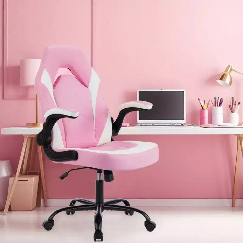 Sedia da gaming ergonomica in pelle PU con braccioli regolabili ribaltabili