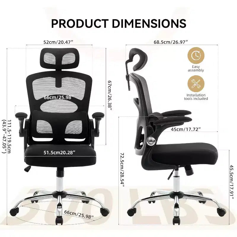 Sedia da Scrivania Ergonomica - Sedia da Ufficio in Rete con Ruote, Sedia da Gaming per Computer con Schienale Alto e Poggiatesta Regolabile, Sedia Girevole con Rotelle