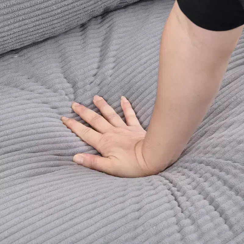 Divano a 3 posti in velluto a coste da 74,8 pollici ad alta resilienza con 2 cuscini per soggiorno, camera da letto, appartamento