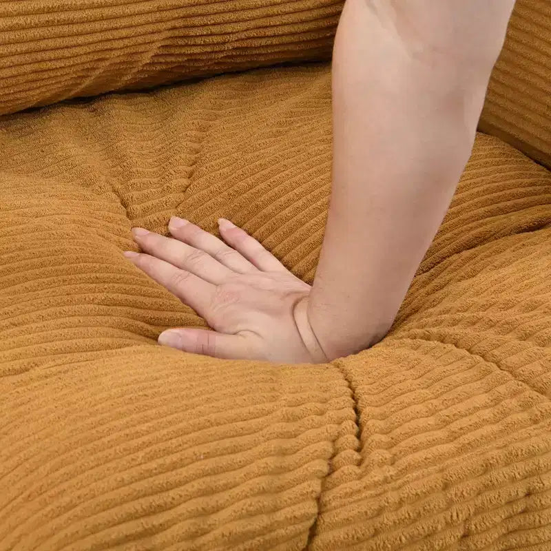 Divano a 3 posti in velluto a coste da 74,8 pollici ad alta resilienza con 2 cuscini per soggiorno, camera da letto, appartamento