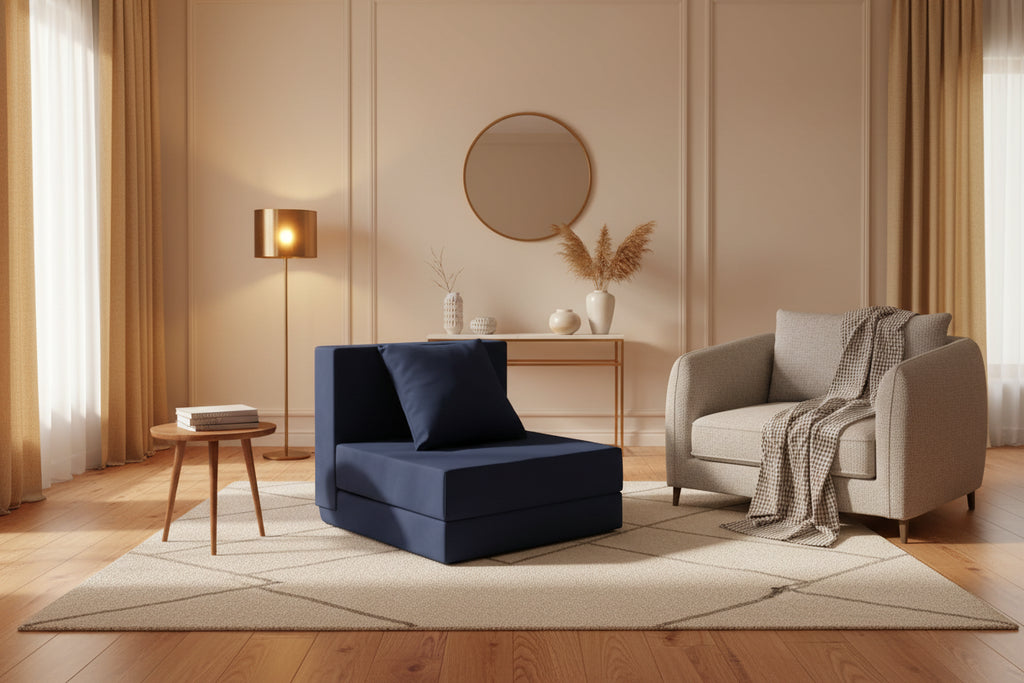 Folding Sofa Bed, Foldable Couch Bed with Pillow, Convertible Sleeper Chair Folding Sofa Mattress, Futon Floor Couch with Memory Foam Washable Cover