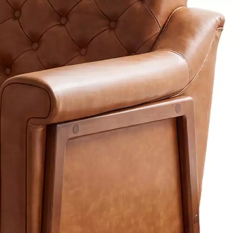Poltrona Accent Comoda in Pelle PU, Sedie Moderne da Soggiorno, Sedia da Ufficio/Lettura Mid-Century, Divano Singolo, Poltrona per Camera da Letto, Appartamento
