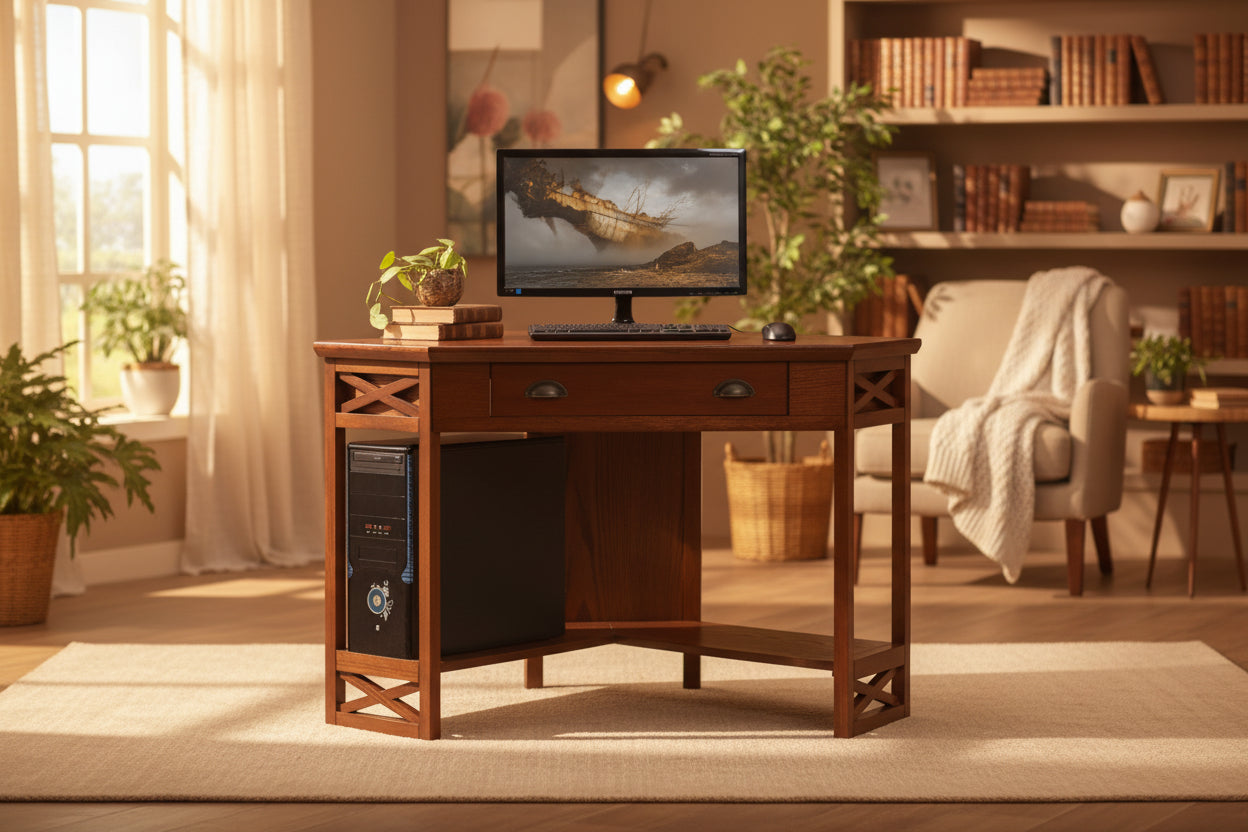 HomeStock Kids Desks with Open Storage Shelf