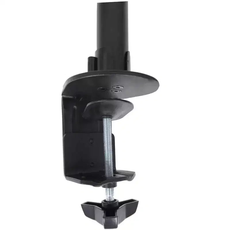 Supporto universale per monitor da tavolo con braccio snodabile, completamente regolabile, a morsetto